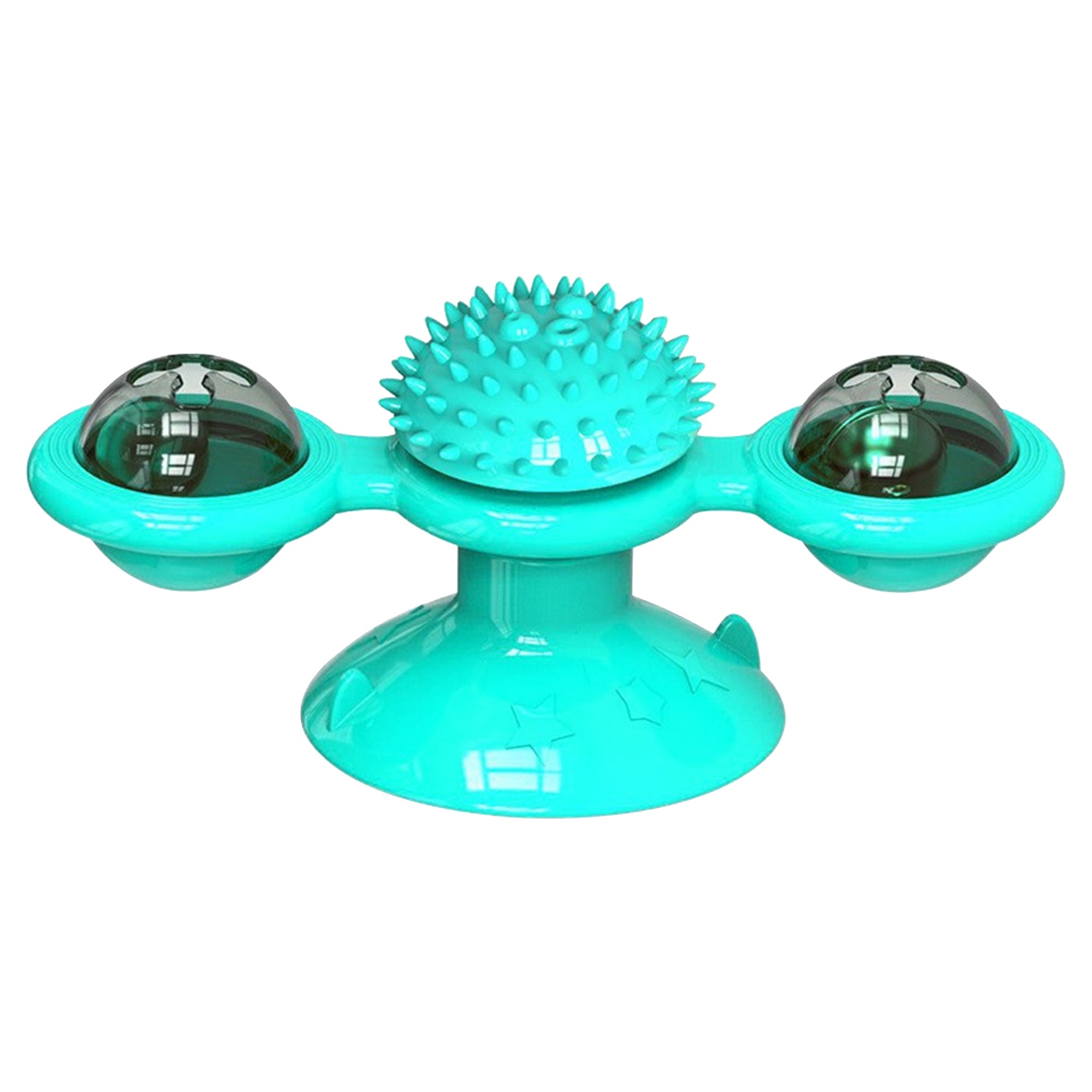 Suction Cup Cat Toy – Spinning Windmill with Luminous Balls
