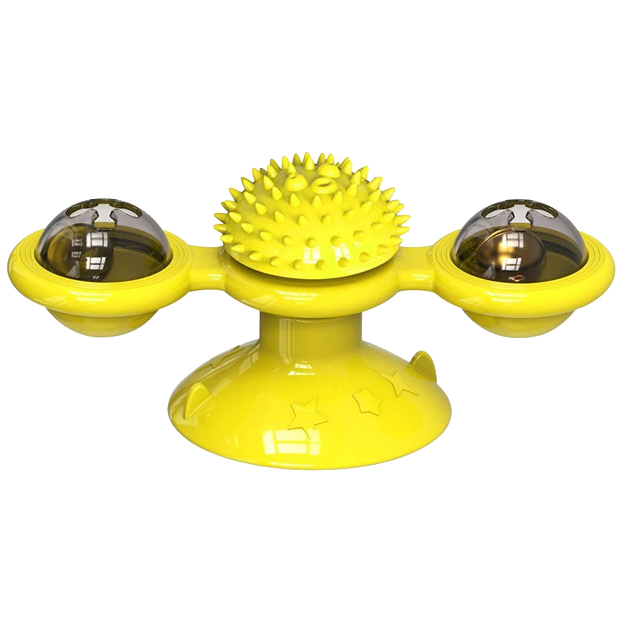 Suction Cup Cat Toy – Spinning Windmill with Luminous Balls