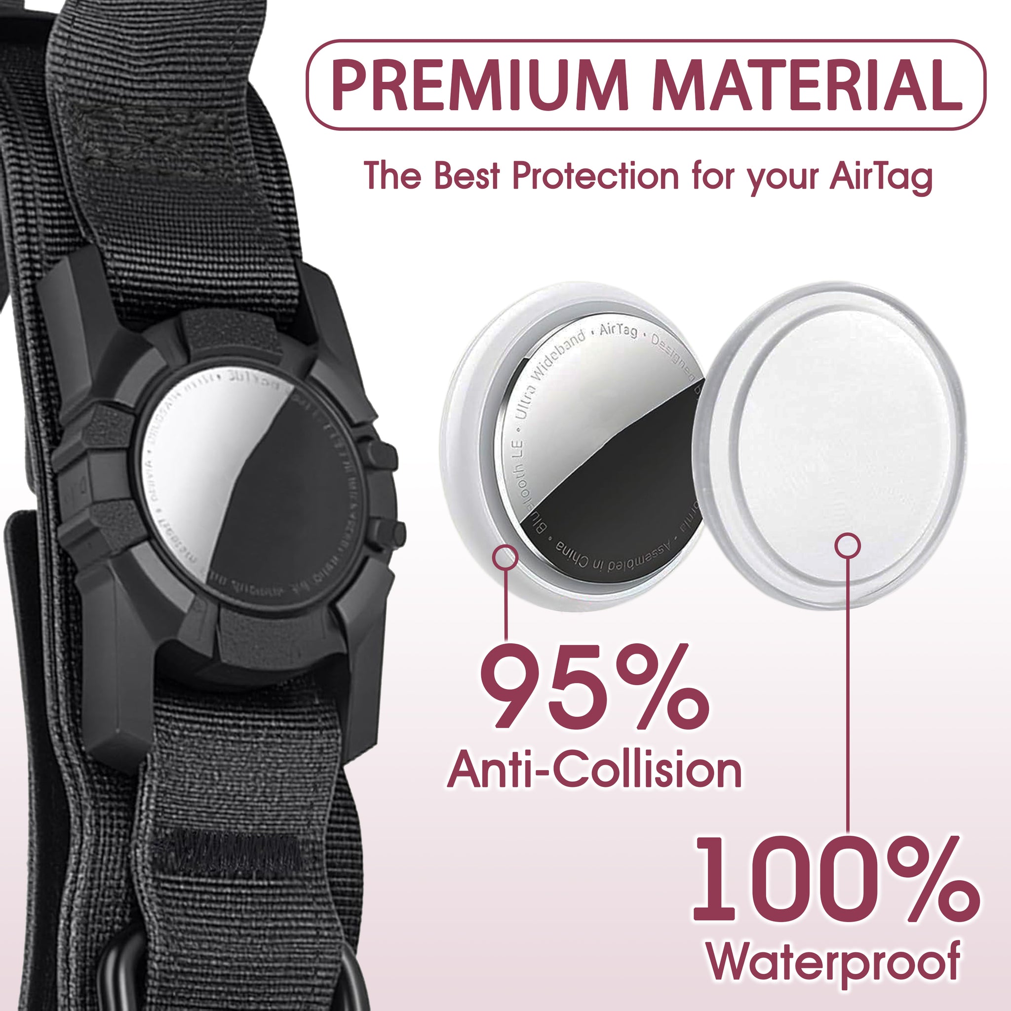 Waterproof Airtag Dog Collar – Adjustable, Durable Nylon