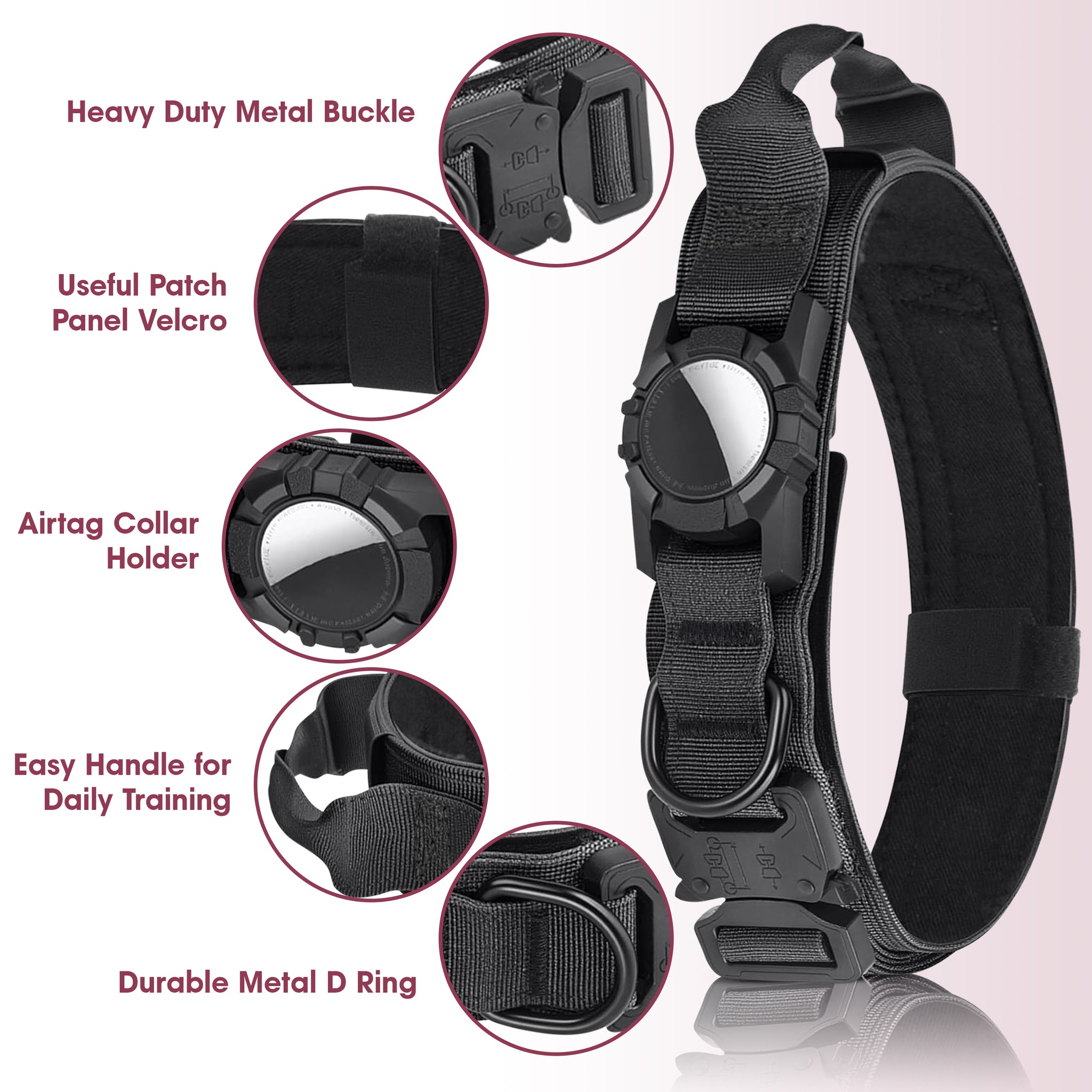 Waterproof Airtag Dog Collar – Adjustable, Durable Nylon