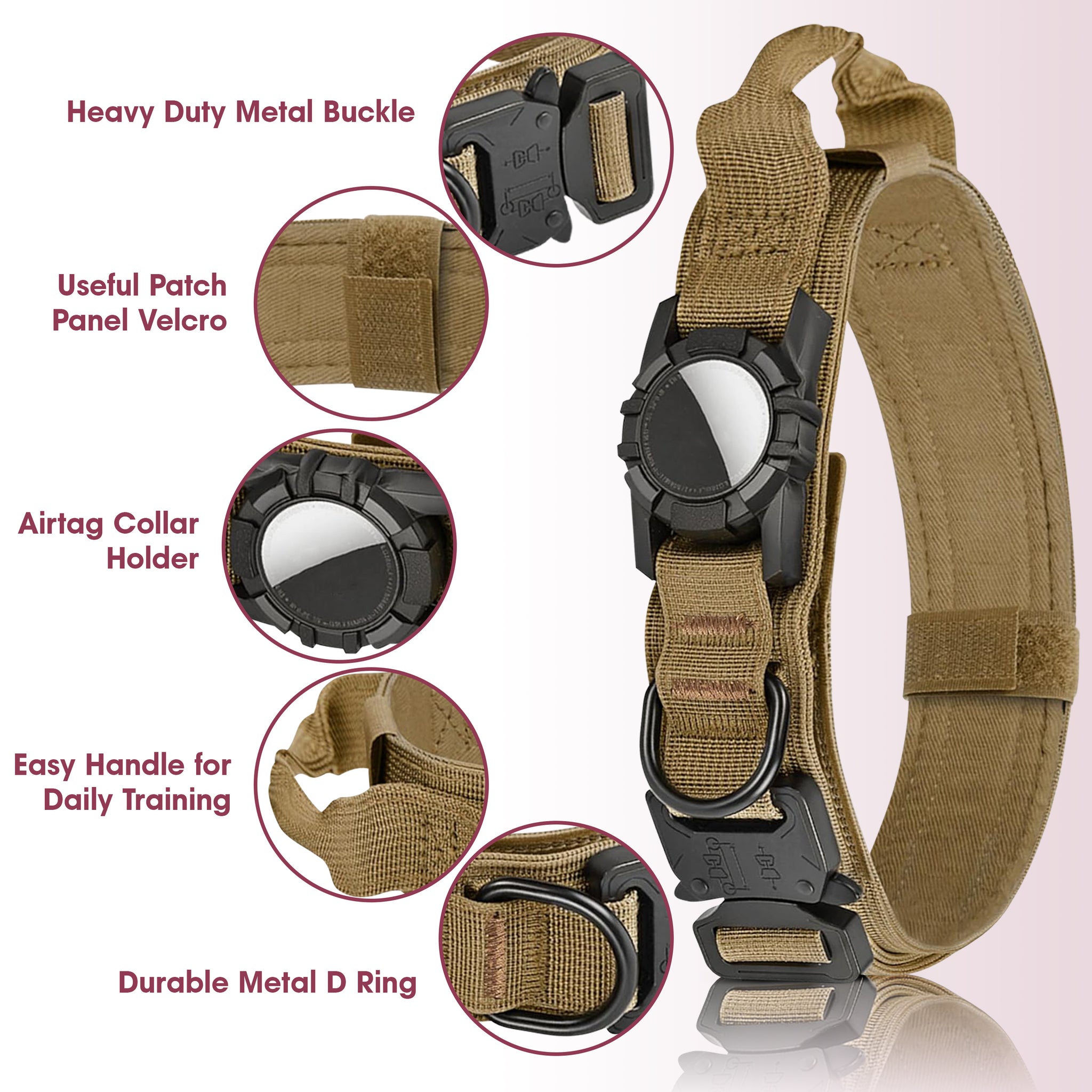 Waterproof Airtag Dog Collar – Adjustable, Durable Nylon