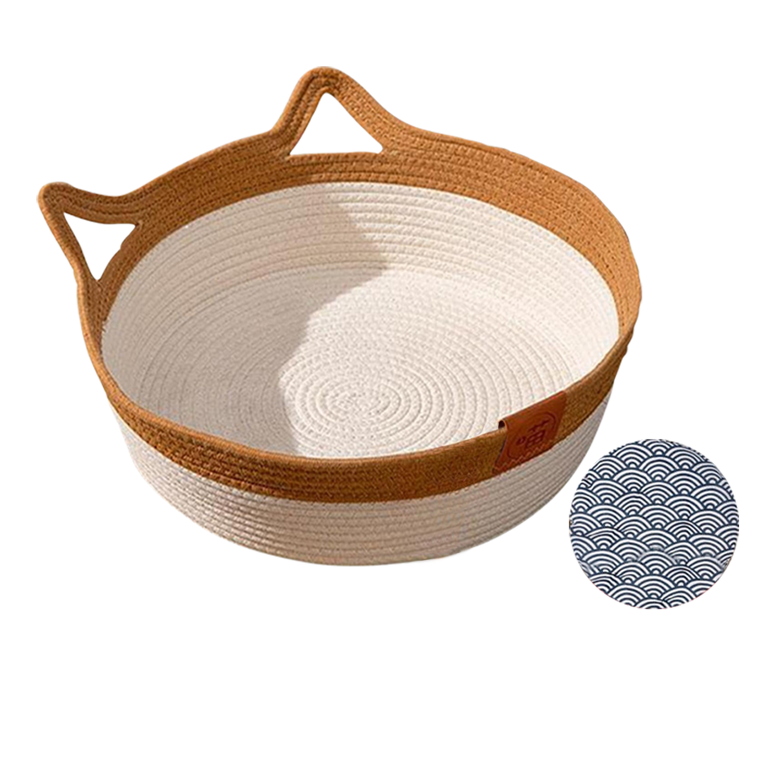 Soft White Linen Cat Bed – Cozy All-Season Nest for Medium Cats